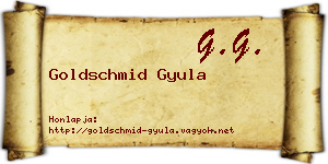 Goldschmid Gyula névjegykártya
